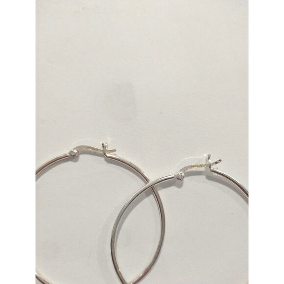 IBB TH 925 Sterling Silver Round Hoop Huggie Earrings Large Classic Signed Lot - Picture 4 of 7